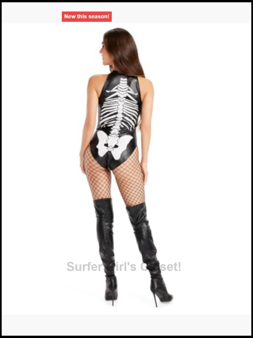 Sexy Skeleton Bodysuit Costume Sleeveless Back Zipper Halloween Party